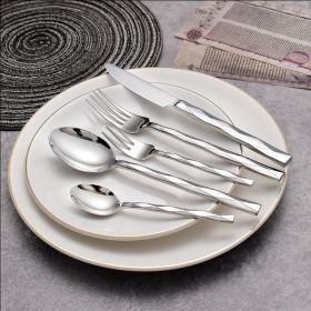 Featured Square Handle Knife, Fork And Spoon Hotel Restaurant Home (Option: set)