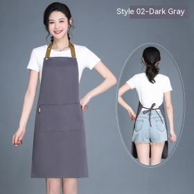 Women's Wear-resistant Stain-resistant Breathable Waterproof Apron (Option: 02 Waterproof Dark Gray)