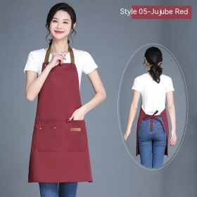 Women's Wear-resistant Stain-resistant Breathable Waterproof Apron (Option: 05 Waterproof Purplish Red)