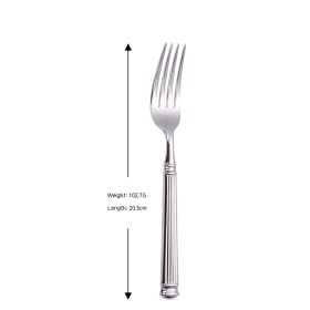 Roman Knife, Fork And Spoon 304 Stainless Steel Thickened (Option: Primary Color Dinner Fork)