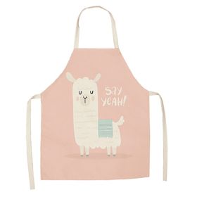 Cartoon Alpaca Cactus Cotton Linen Apron (Option: Style16-45x56cm)