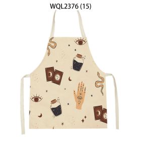 Anti-fouling Cartoon Apron Kitchen Printing Sleeveless Blouse (Option: WQL2376 15-68 55cm)