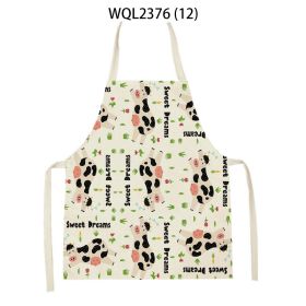 Anti-fouling Cartoon Apron Kitchen Printing Sleeveless Blouse (Option: WQL2376 12-68 55cm)