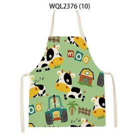 Anti-fouling Cartoon Apron Kitchen Printing Sleeveless Blouse (Option: WQL2376 10-68 55cm)