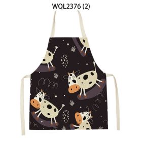 Anti-fouling Cartoon Apron Kitchen Printing Sleeveless Blouse (Option: WQL2376 2-47 38cm)