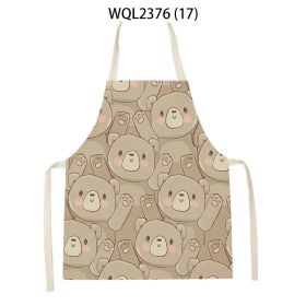 Anti-fouling Cartoon Apron Kitchen Printing Sleeveless Blouse (Option: WQL2376 17-47 38cm)