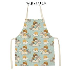 Anti-fouling Cartoon Apron Kitchen Printing Sleeveless Blouse (Option: WQL2373 3-47 38cm)