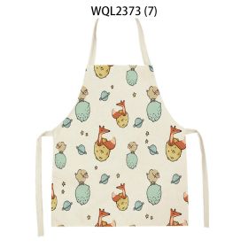 Anti-fouling Cartoon Apron Kitchen Printing Sleeveless Blouse (Option: WQL2373 7-68 55cm)