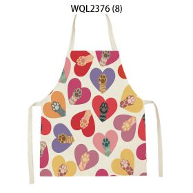 Anti-fouling Cartoon Apron Kitchen Printing Sleeveless Blouse (Option: WQL2376 8-68 55cm)