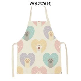 Anti-fouling Cartoon Apron Kitchen Printing Sleeveless Blouse (Option: WQL2376 4-68 55cm)