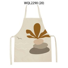 Simple Fabric Apron Kitchen Antifouling Work Clothes (Option: WQL2290 20-68 55cm)