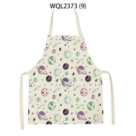 Anti-fouling Cartoon Apron Kitchen Printing Sleeveless Blouse (Option: WQL2373 9-68 55cm)