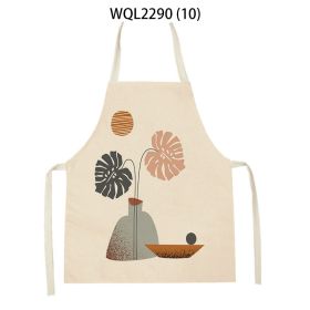 Simple Fabric Apron Kitchen Antifouling Work Clothes (Option: WQL2290 10-68 55cm)