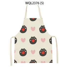 Anti-fouling Cartoon Apron Kitchen Printing Sleeveless Blouse (Option: WQL2376 5-68 55cm)