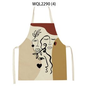 Simple Fabric Apron Kitchen Antifouling Work Clothes (Option: WQL2290 4-68 55cm)