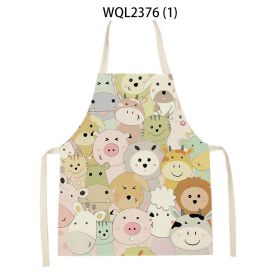 Anti-fouling Cartoon Apron Kitchen Printing Sleeveless Blouse (Option: WQL2376 1-68 55cm)