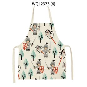 Anti-fouling Cartoon Apron Kitchen Printing Sleeveless Blouse (Option: WQL2373 6-68 55cm)