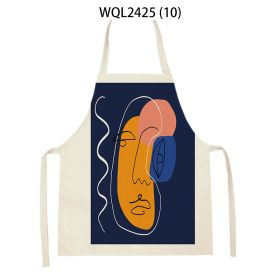 Simple Fabric Apron Kitchen Antifouling Work Clothes (Option: WQL2425 10-68 55cm)