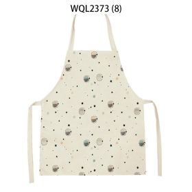 Anti-fouling Cartoon Apron Kitchen Printing Sleeveless Blouse (Option: WQL2373 8-68 55cm)