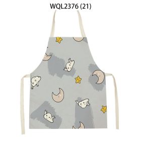 Anti-fouling Cartoon Apron Kitchen Printing Sleeveless Blouse (Option: WQL2376 21-68 55cm)