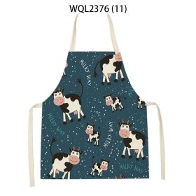 Anti-fouling Cartoon Apron Kitchen Printing Sleeveless Blouse (Option: WQL2376 11-68 55cm)