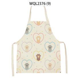 Anti-fouling Cartoon Apron Kitchen Printing Sleeveless Blouse (Option: WQL2376 9-68 55cm)