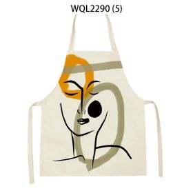 Simple Fabric Apron Kitchen Antifouling Work Clothes (Option: WQL2290 5-68 55cm)