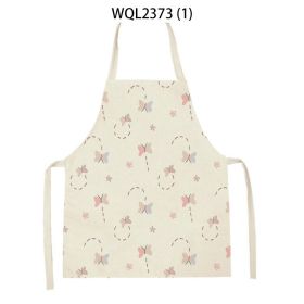 Anti-fouling Cartoon Apron Kitchen Printing Sleeveless Blouse (Option: WQL2373 1-68 55cm)