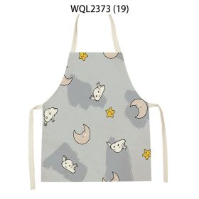 Anti-fouling Cartoon Apron Kitchen Printing Sleeveless Blouse (Option: WQL2373 19-47 38cm)