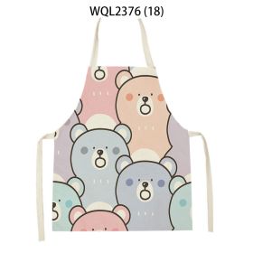 Anti-fouling Cartoon Apron Kitchen Printing Sleeveless Blouse (Option: WQL2376 18-68 55cm)