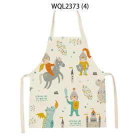 Anti-fouling Cartoon Apron Kitchen Printing Sleeveless Blouse (Option: WQL2373 4-47 38cm)