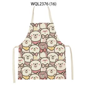 Anti-fouling Cartoon Apron Kitchen Printing Sleeveless Blouse (Option: WQL2376 16-68 55cm)