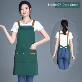 Women's Wear-resistant Stain-resistant Breathable Waterproof Apron (Option: 07 Waterproof Dark Green)