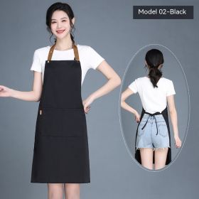 Women's Wear-resistant Stain-resistant Breathable Waterproof Apron (Option: 02 Waterproof Black)