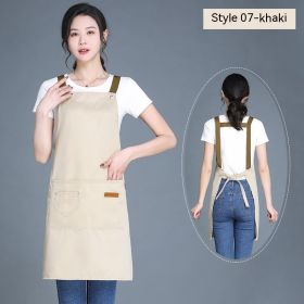 Women's Wear-resistant Stain-resistant Breathable Waterproof Apron (Option: 07 Waterproof Khaki)