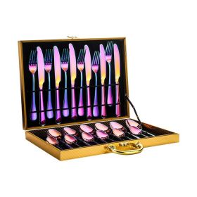 Kitchen Dining & Bar Flatware Set 24 Pieces (Color: Colorful, Type: Flatware Set)