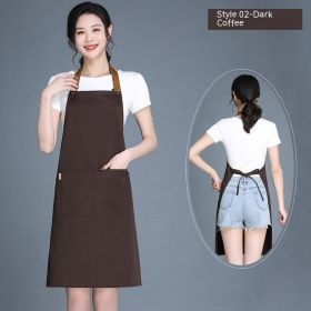 Women's Wear-resistant Stain-resistant Breathable Waterproof Apron (Option: 02 Waterproof Dark Coffee)