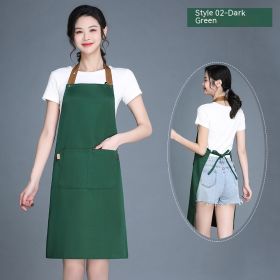 Women's Wear-resistant Stain-resistant Breathable Waterproof Apron (Option: 02 Waterproof Dark Green)