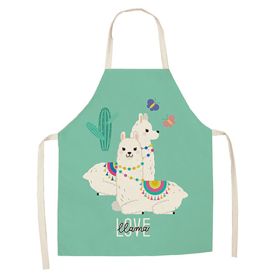 Cartoon Alpaca Cactus Cotton Linen Apron (Option: Style8-65x53cm)