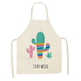 Cartoon Alpaca Cactus Cotton Linen Apron (Option: Style9-55x68cm)