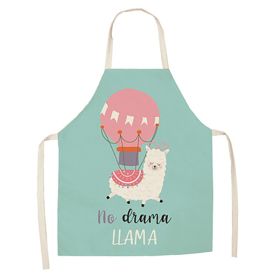 Cartoon Alpaca Cactus Cotton Linen Apron (Option: Style7-55x68cm)