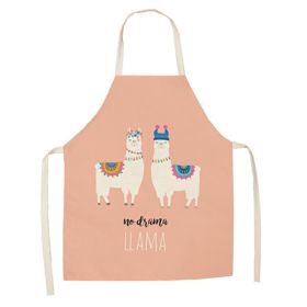 Cartoon Alpaca Cactus Cotton Linen Apron (Option: Style10-55x68cm)